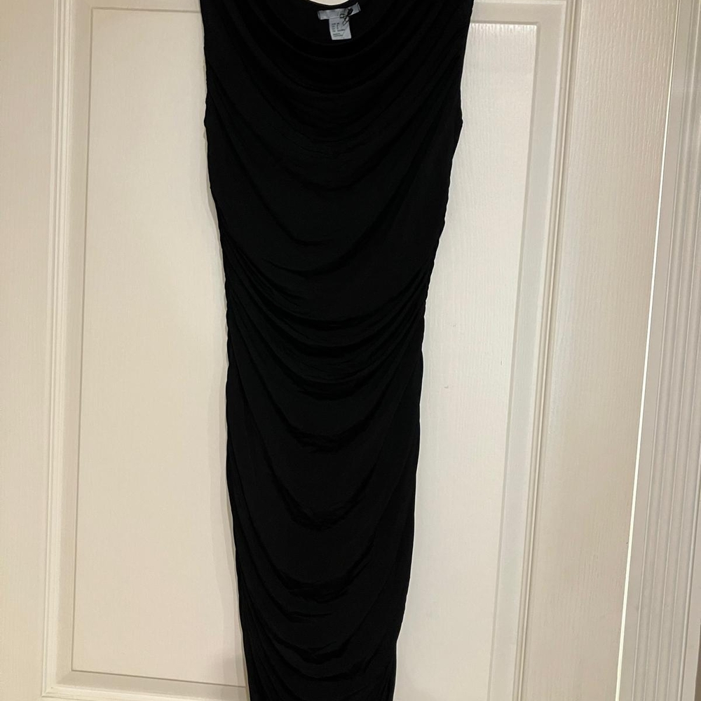 H&M Black Draped Maxi Dress